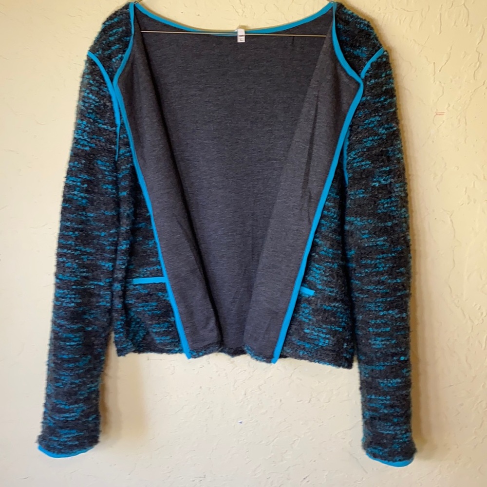 WILLOW & CLAY blazer dark grey and teal. Large